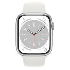 APPLE Watch Series 8 GPS + Cellular 45mm Silver Stainless Steel Case with White Sport Band Regular